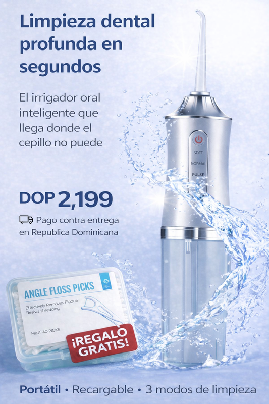 Irrigador oral portátil | Limpieza dental profunda en segundos